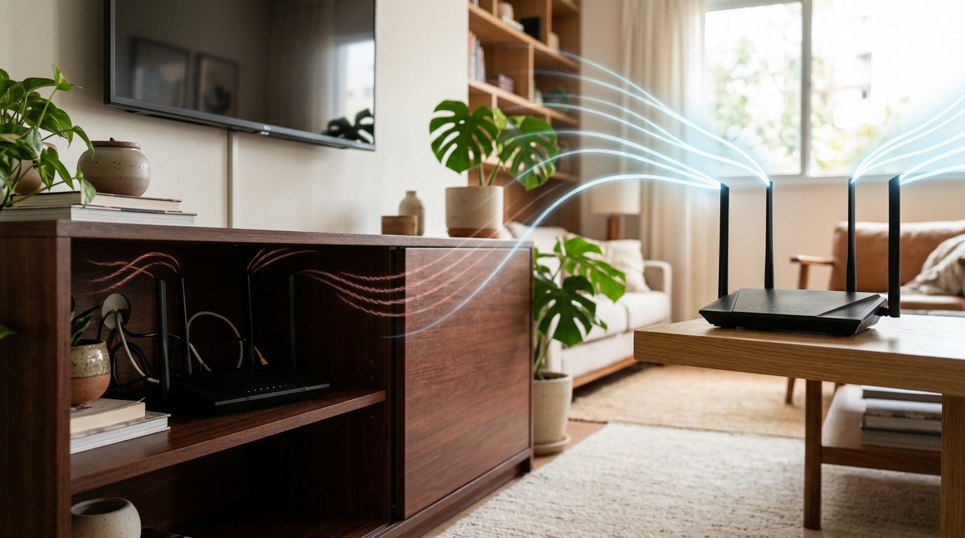 Roteador no armário ou atrás da TV? Veja como isso afeta o Wi‑Fi