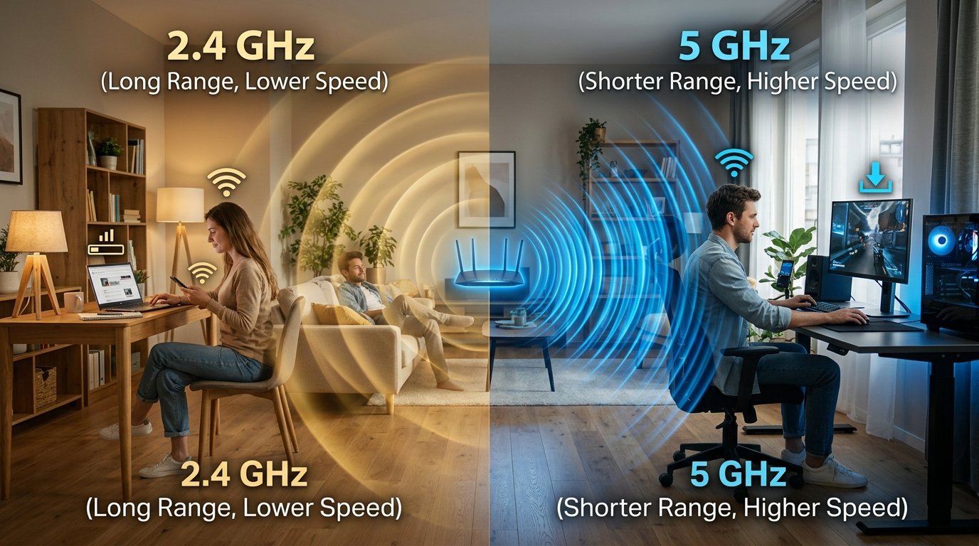 Wi‑Fi 2.4 GHz vs 5 GHz: qual banda escolher para sua casa?