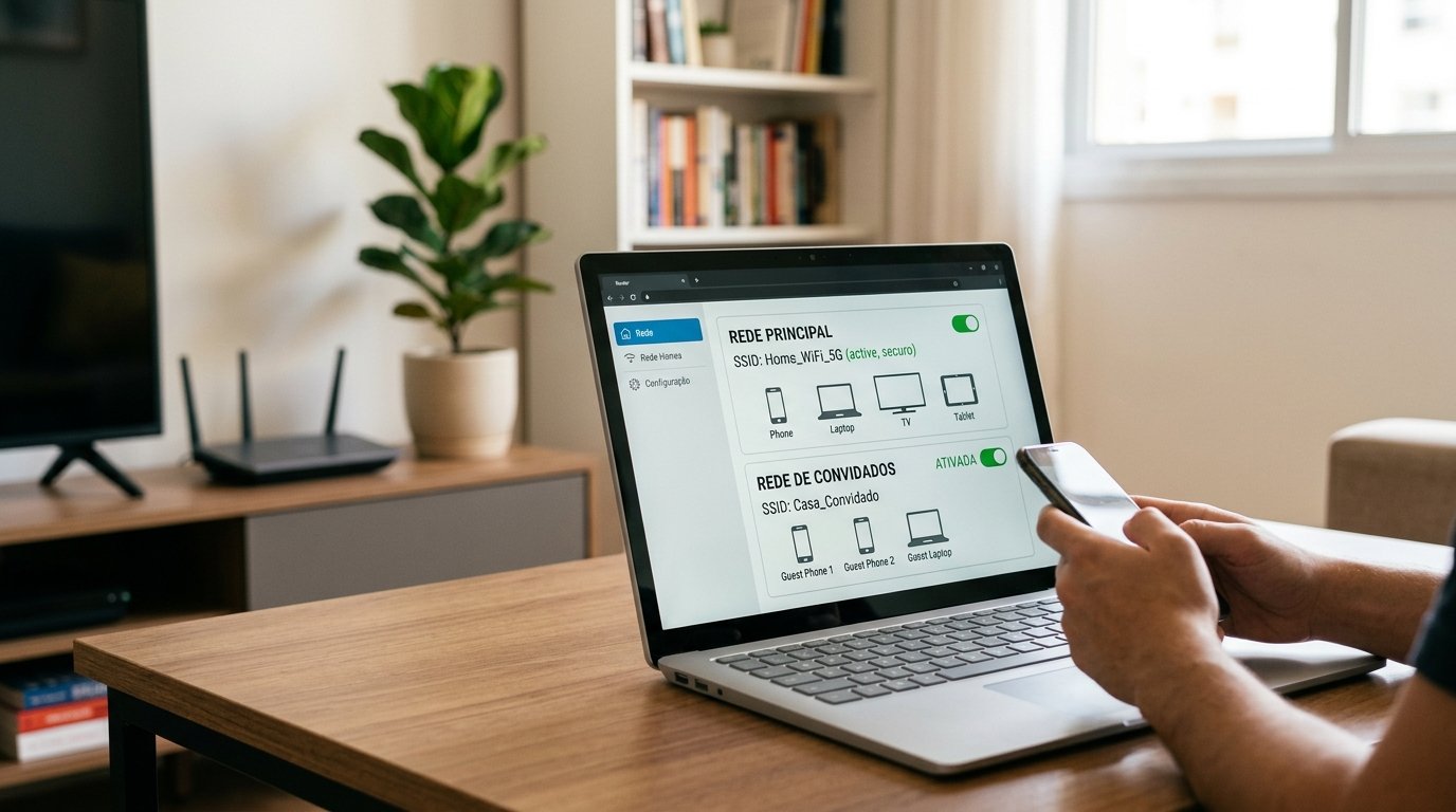 Rede de convidados: isole dispositivos e reduza interferência Wi‑Fi