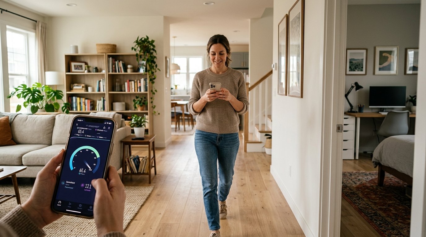 Como medir a velocidade real do Wi‑Fi em cada cômodo da casa